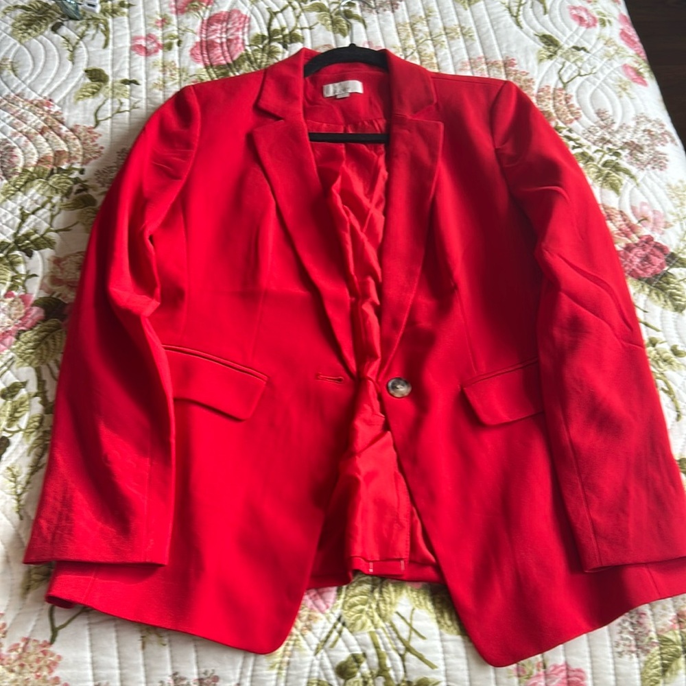 Loft Red Blazer Jacket - image 2